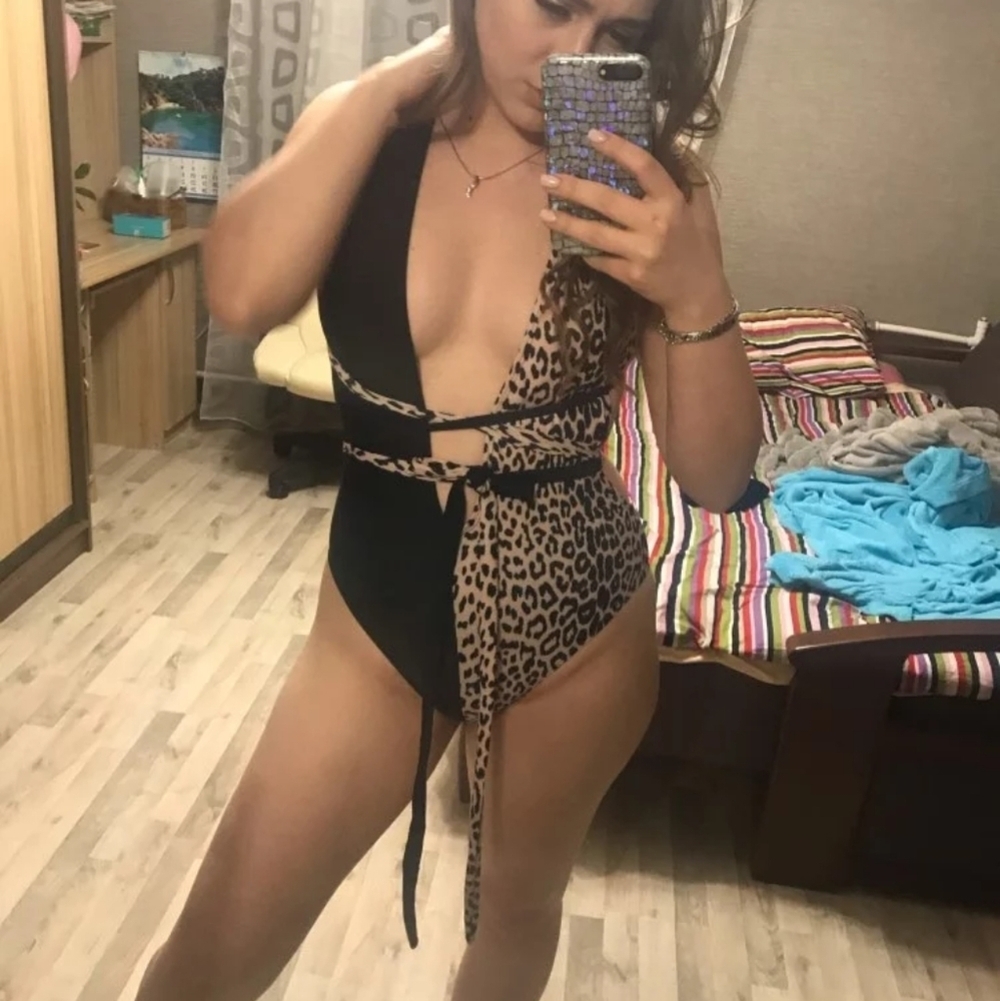 Animal Print One Piece Bathing Swimsuit Size M - Picture 6 of 9